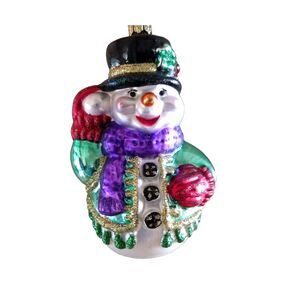 Old World Christmas Snowman Blown‎ Glass Ornament OWC Vintage Holiday Decoration